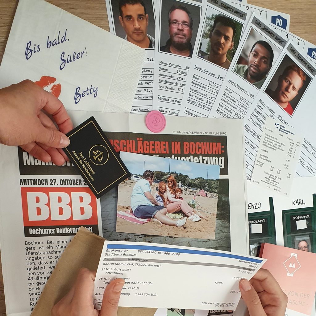 Spielinhalt ausgebreitet